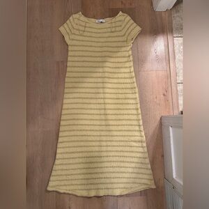 ZARA New Yellow Knit Midi Dress